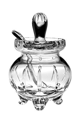Barski - Hand Cut - Mouth Blown - Crystal - Covered Honey Jar - Jam Jar - with Spoon - Made in Europe