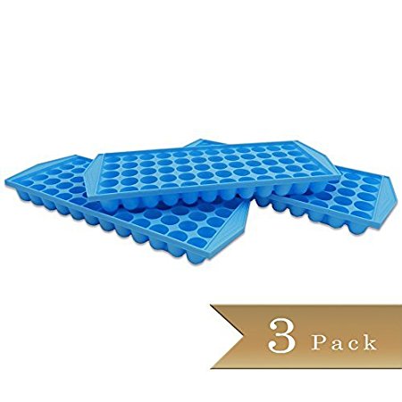 (Set of 3) Blue Ice Cube Tray - 60 Barrel Shape Mini Cubes