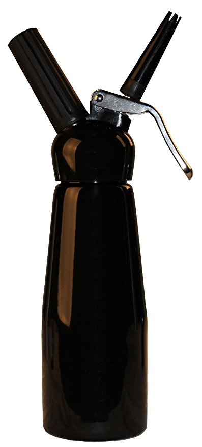 Mosa Whipped Cream Dispenser (1/2 Liter all metal w. plastic head) Black