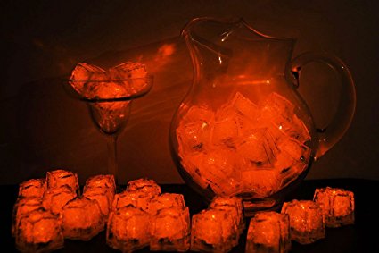 Set of 48 Orange Litecubes Brand 3 Mode Light up LED Ice Cubes