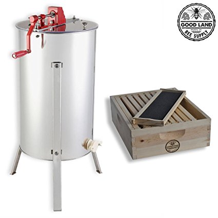 Goodland Bee Supply 2 Frame Honey Extractor and 1 Complete Honey Super Free Spacer Included - GL-E2-1SK-SPCR