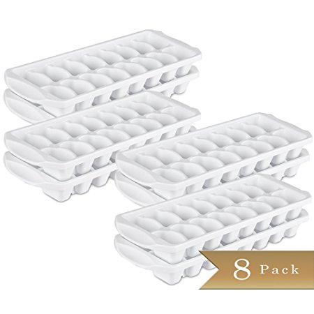 Set of 8 - TrueCraftware White Ice Cube Trays - Stackable