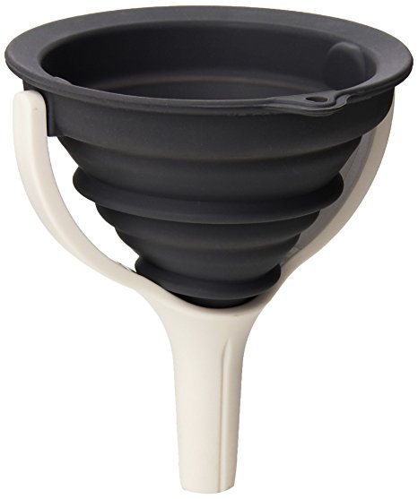 Dexas POP Collapsible Silicone Funnel, 4.5 inch diameter, Gray and White