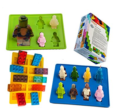 Gooj,Silly Candy Molds & Ice Cube Trays, Non Stick - Lego Building Bricks and Figures