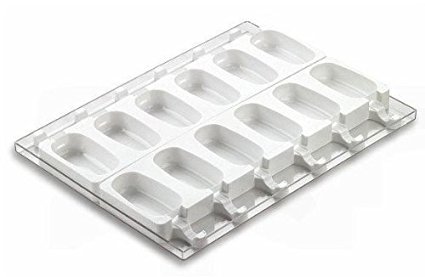 Paderno World Cuisine Ice Cream Molds, Tray and 50 Sticks, Traditional Shape, Set of 2