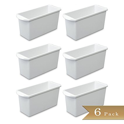 Set of 6 - TrueCraftware White Plastic Ice Cube Bins 13.5