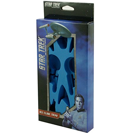 ICUP Star Trek - U.S.S Enterprise And Starfleet Logo Molded Blue Rubber Ice Cube Tray
