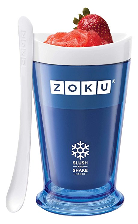 Zoku Slush and Shake Maker, Compact Make and Serve Cup with Freezer Core Creates Single-serving Smoothies, Slushies and Milkshakes in Minutes, BPA-free, Blue