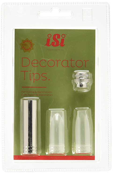 iSi North America 2715 Decorator Tips with Adaptor for Gourmet Whips, Set of 3