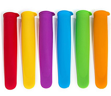 Popsicle Maker Ice cream Molds Reusable Silicone BPA Free Set of 6 by HULLR