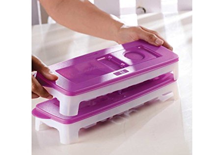 Tupperware Fresh & Pure Ice Tray Purple Set of 2