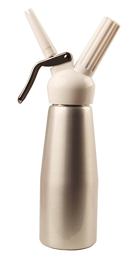 Mosa Whipped Cream Dispenser (1/2 Liter all metal w. plastic head) Silver