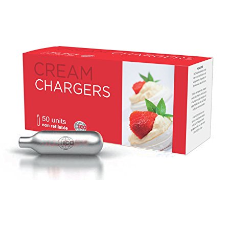 Impeccable Culinary Objects (ICO) 50 Piece N2O Cream Chargers, 8g, Silver