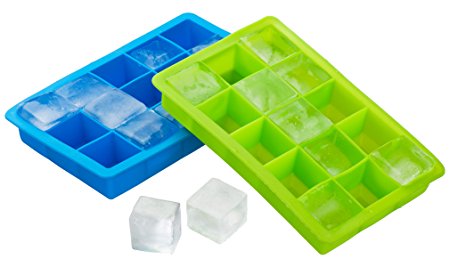 Kuuk Silicone Ice Cube Tray (Twin Pack) Blue and Green