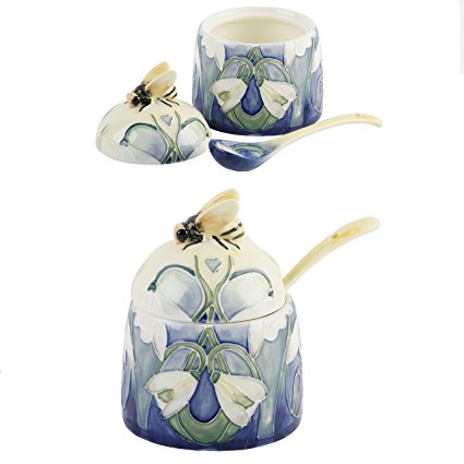 Old Tupton Ware-Snowdrop Floral Ceramic Bee Honey Pot