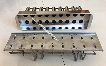 Ykchanger Frozen Ice pop molds tray stainless steel ice lolly bar mold 2x9 18cavities with stick extractor no need stick aligner