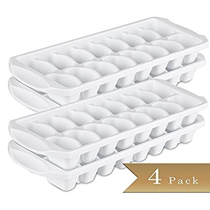 TrueCraftware Set of 4 - White Ice Cube Trays - Stackable