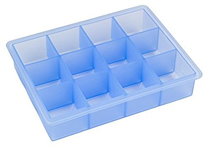 Lurch Germany 1.5 x 1.5 Inch Silicone Ice Cube Tray, Blue