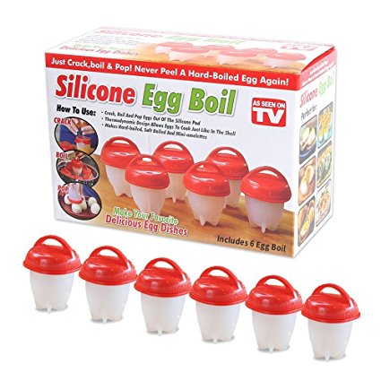The Eggmate 6-Pack Egglettes Egg Cooker - Hard Boiled Eggs Without The Shell - Silicone